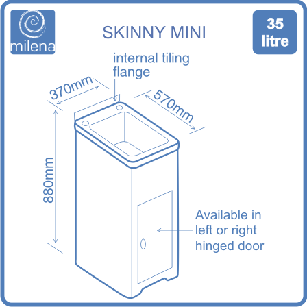 Skinny Mini diagram of dimensions